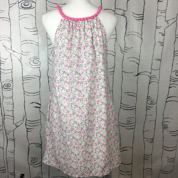 Cute Pink Dainty Floral Halter Neck Summer Dress womens S Feminine Casual Sun - Picture 5 of 8